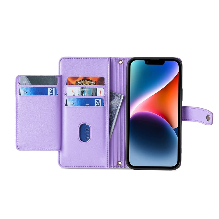 For Infinix Smart 7 Sheep Texture Cross-body Zipper Wallet Leather Phone Case(Purple) - Infinix Cases by buy2fix | Online Shopping UK | buy2fix