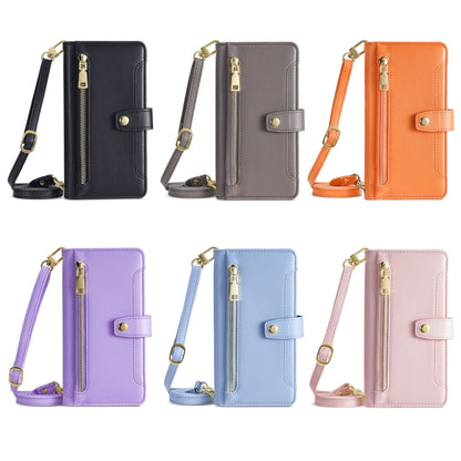 For Infinix Smart 7 Sheep Texture Cross-body Zipper Wallet Leather Phone Case(Purple) - Infinix Cases by buy2fix | Online Shopping UK | buy2fix