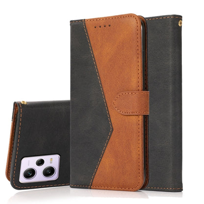 For Xiaomi Redmi Note 12 Pro 5G China Dual-color Stitching Leather Phone Case(Black Brown) by buy2fix