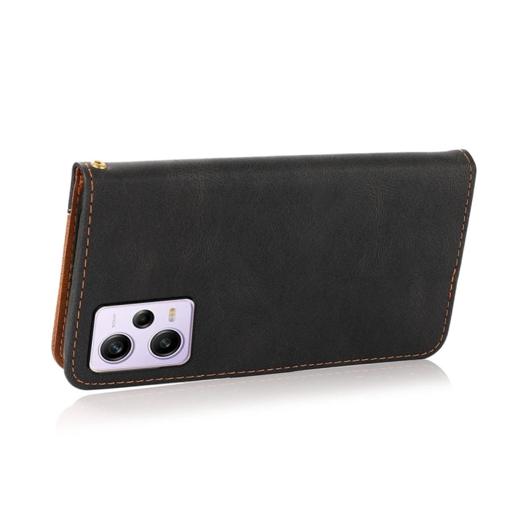 For Xiaomi Redmi Note 12 Pro 5G China Dual-color Stitching Leather Phone Case(Black Brown) by buy2fix