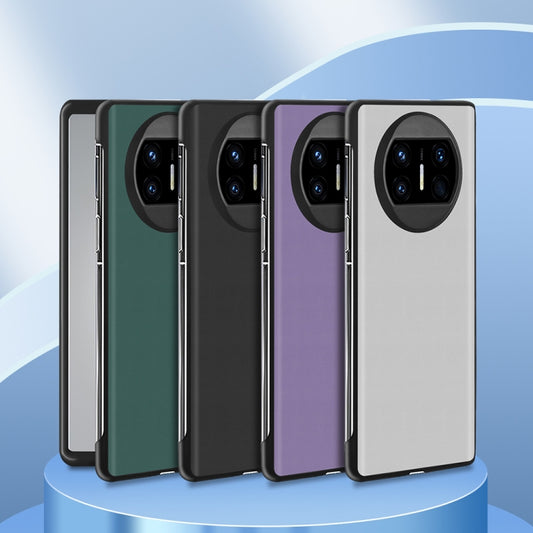 For Huawei Mate X3 Ultra Thin Plain Leather Folding Phone Case(Purple) - Huawei Cases by buy2fix | Online Shopping UK | buy2fix