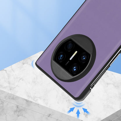 For Huawei Mate X3 Ultra Thin Plain Leather Folding Phone Case(Purple) - Huawei Cases by buy2fix | Online Shopping UK | buy2fix