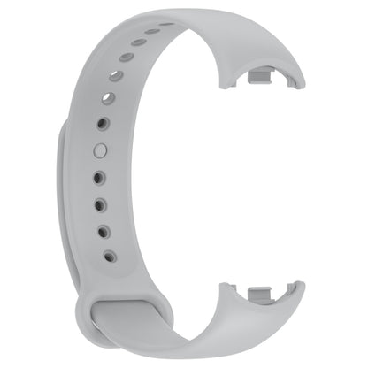 For Xiaomi Mi Band 8 Solid Color Silicone Plug Replacement Watch Band(Grey) - Watch Bands by buy2fix | Online Shopping UK | buy2fix