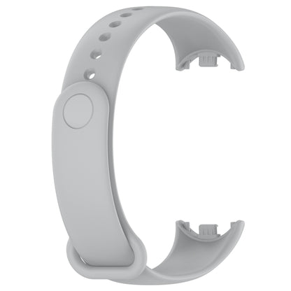 For Xiaomi Mi Band 8 Solid Color Silicone Plug Replacement Watch Band(Grey) - Watch Bands by buy2fix | Online Shopping UK | buy2fix