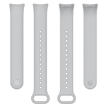 For Xiaomi Mi Band 8 Solid Color Silicone Plug Replacement Watch Band(Grey) - Watch Bands by buy2fix | Online Shopping UK | buy2fix