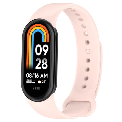 For Xiaomi Mi Band 8 Solid Color Silicone Plug Replacement Watch Band(Pink) - Watch Bands by buy2fix | Online Shopping UK | buy2fix