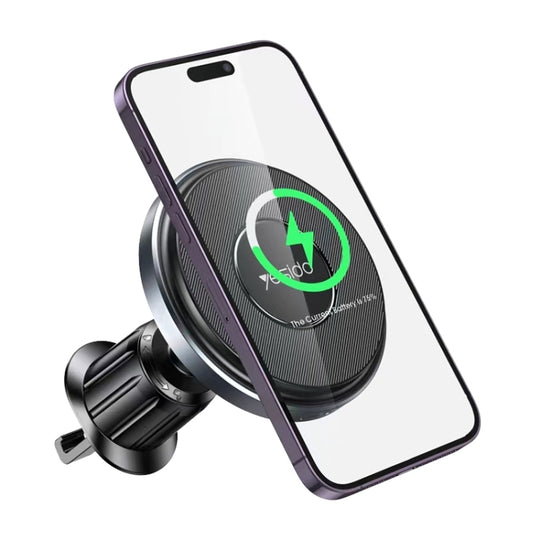 Yesido C190 15W Magsafe Chargeur sans fil magnétique pour grille d'aération de voiture (Noir)