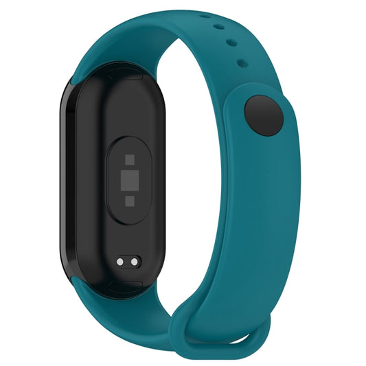 For Xiaomi Mi Band 8 Solid Color Stainless Steel Plug Replacement Watch Band (Navy Blue) - Watch Bands by buy2fix | Online Shopping UK | buy2fix