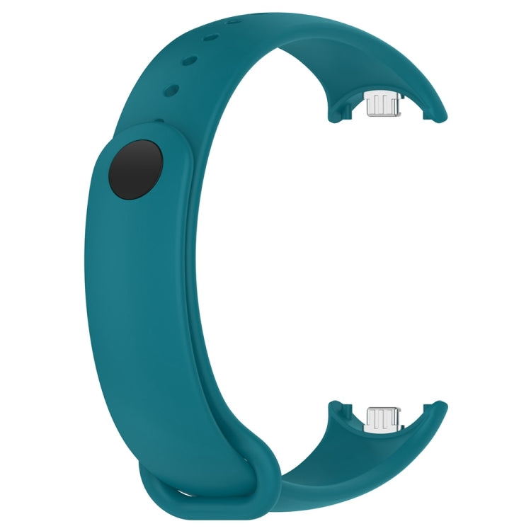 For Xiaomi Mi Band 8 Solid Color Stainless Steel Plug Replacement Watch Band (Navy Blue) - Watch Bands by buy2fix | Online Shopping UK | buy2fix