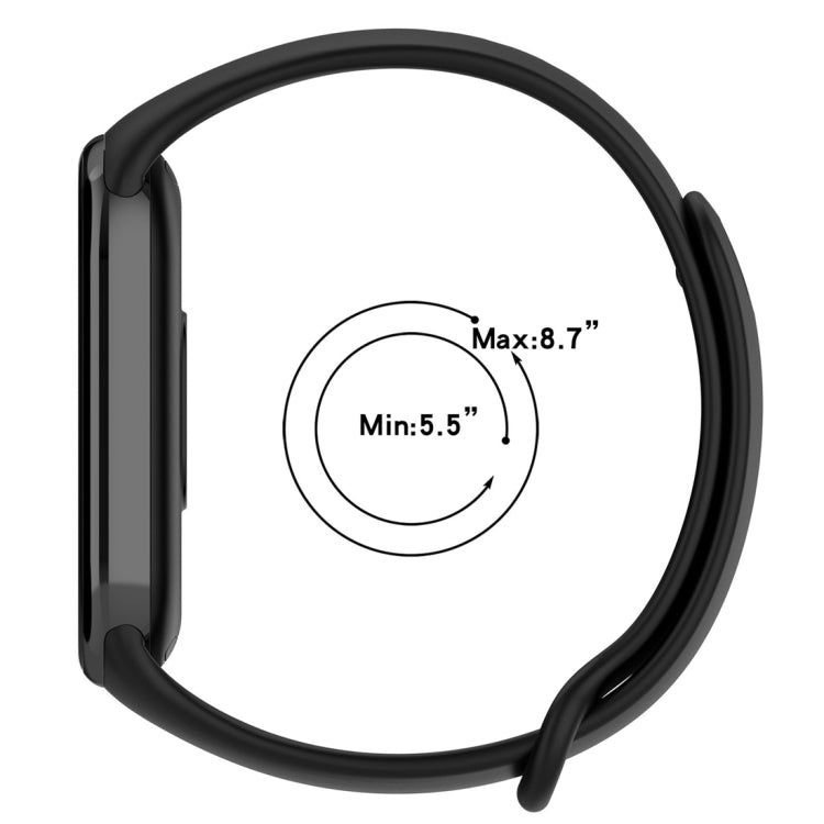 For Xiaomi Mi Band 8 Solid Color Stainless Steel Plug Replacement Watch Band (Navy Blue) - Watch Bands by buy2fix | Online Shopping UK | buy2fix