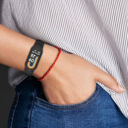 For Xiaomi Mi Band 8 Solid Color Stainless Steel Plug Replacement Watch Band (Navy Blue) - Watch Bands by buy2fix | Online Shopping UK | buy2fix