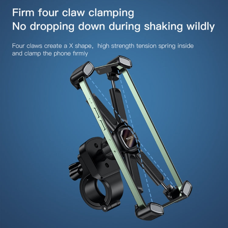 Yesido C191 4-axis Support Bicycle Handle Phone Holder(Black) by buy2fix
