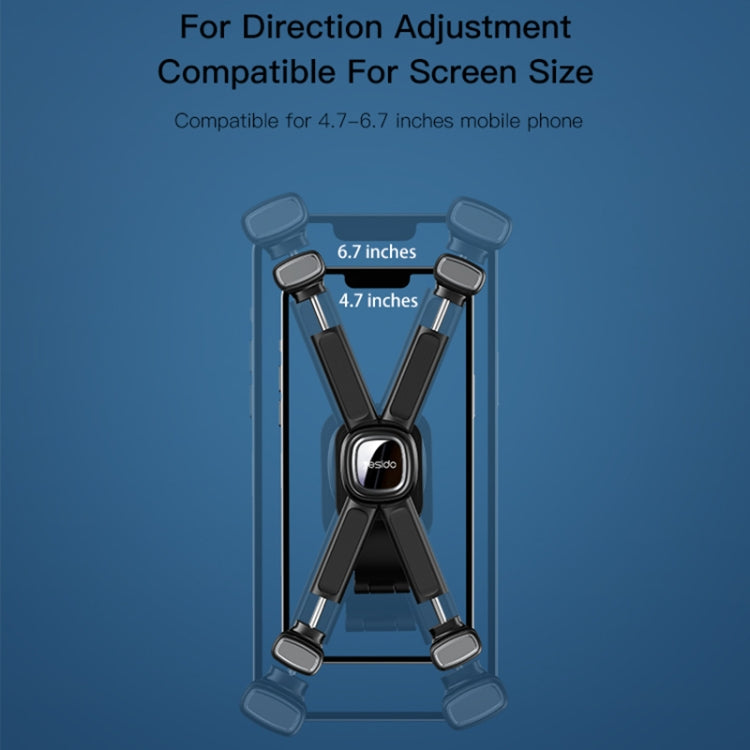 Yesido C191 4-axis Support Bicycle Handle Phone Holder(Black) by buy2fix