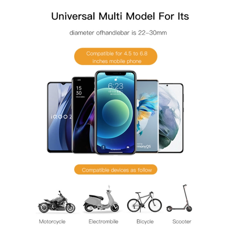 Yesido C191 4-axis Support Bicycle Handle Phone Holder(Black) by buy2fix