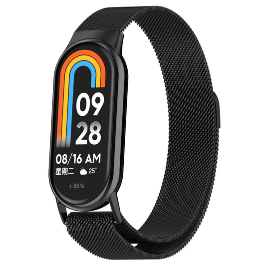 For Xiaomi Mi Band 8 Milanese Metal Watch Band(Black) - Watch Bands by buy2fix | Online Shopping UK | buy2fix