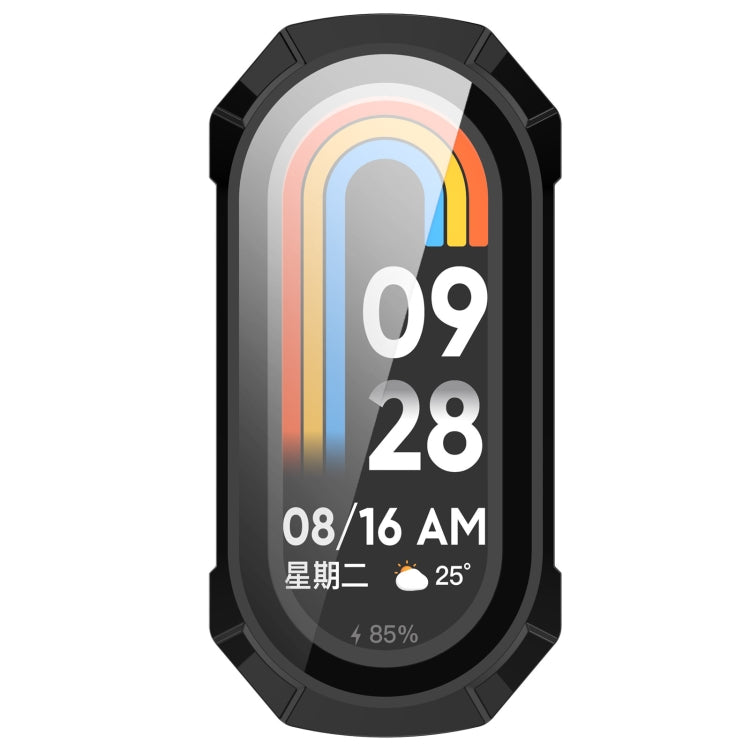 For Xiaomi Mi Band 8 PC + Tempered Glass Integrated Protective Watch Case(Black) - Watch Cases by buy2fix | Online Shopping UK | buy2fix