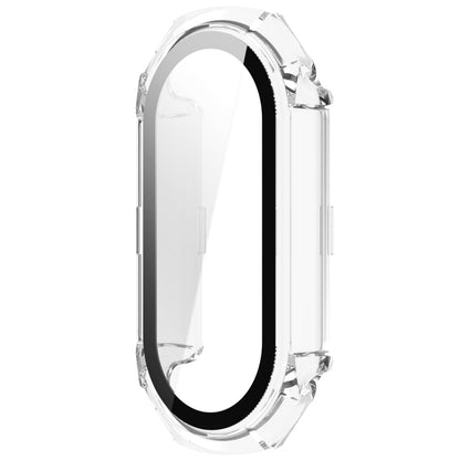 For Xiaomi Mi Band 8 PC + Tempered Glass Integrated Protective Watch Case(Transparent White) - Watch Cases by buy2fix | Online Shopping UK | buy2fix