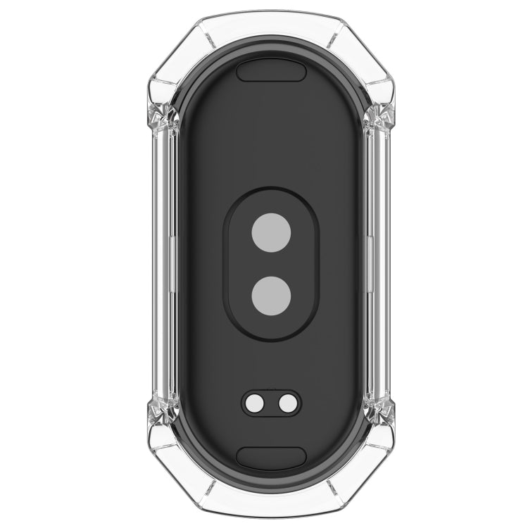 For Xiaomi Mi Band 8 PC + Tempered Glass Integrated Protective Watch Case(Transparent White) - Watch Cases by buy2fix | Online Shopping UK | buy2fix
