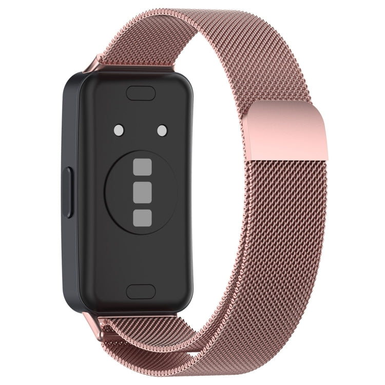 For Huawei Band 10 / 9 / 8 Milanese Metal Watch Band(Rose Pink) by buy2fix