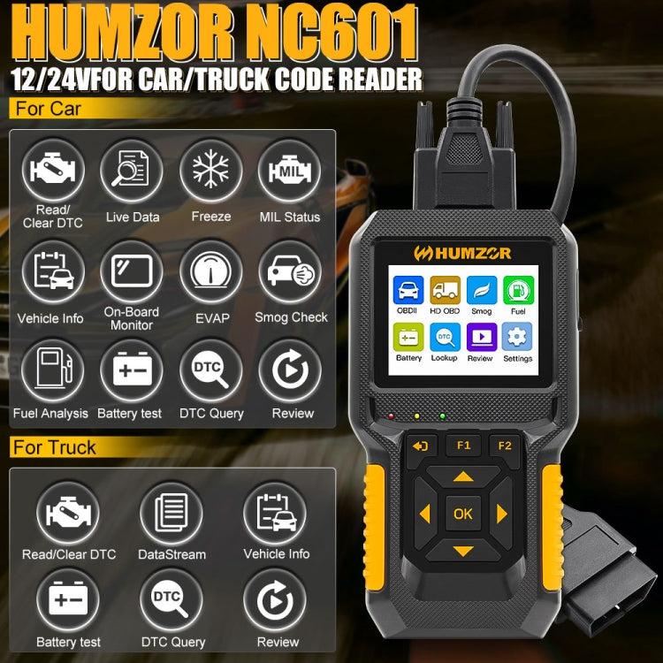 HUMZOR NC601 12-24V Car and Truck OBD2 Scan Tool Diagnostic Tool by buy2fix