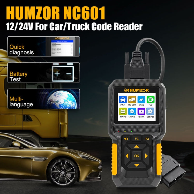HUMZOR NC601 12-24V Car and Truck OBD2 Scan Tool Diagnostic Tool by buy2fix