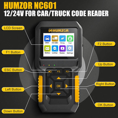HUMZOR NC601 12-24V Car and Truck OBD2 Scan Tool Diagnostic Tool by buy2fix