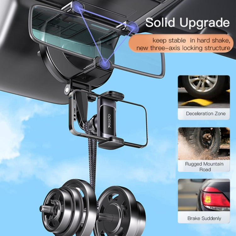 Yesido C193 Car Rearview Mirror Using Phone Holder(Black) - Universal Car Holders by Yesido | Online Shopping UK | buy2fix