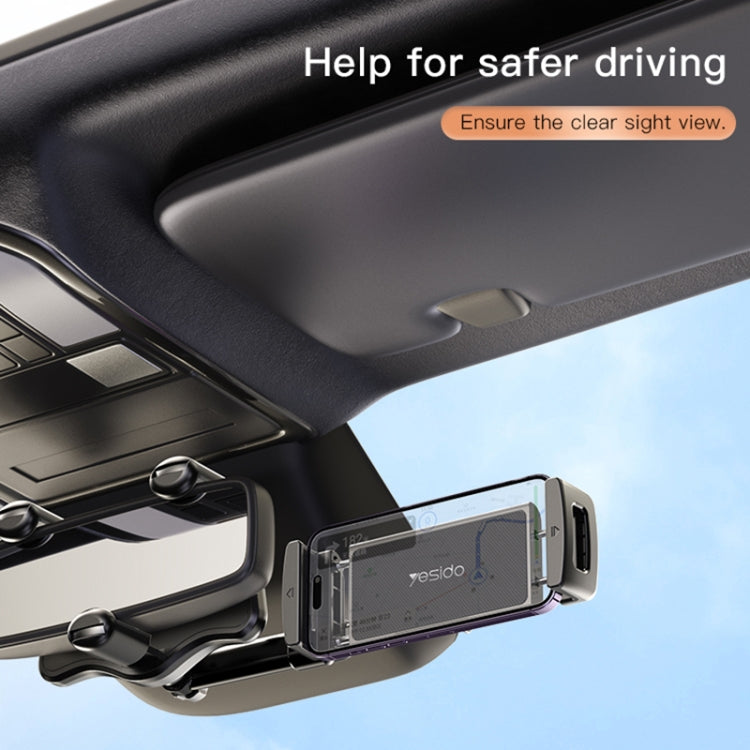 Yesido C196 Car Rearview Mirror Using Phone Holder(Black) - Universal Car Holders by Yesido | Online Shopping UK | buy2fix