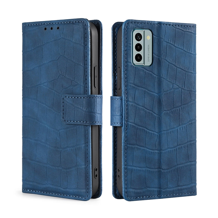 For Nokia G22 Skin Feel Crocodile Magnetic Clasp Leather Phone Case(Blue) by buy2fix