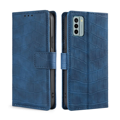 For Nokia G22 Skin Feel Crocodile Magnetic Clasp Leather Phone Case(Blue) by buy2fix