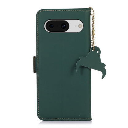 For Google Pixel 8 Genuine Leather Magnetic RFID Leather Phone Case(Green) - Google Cases by buy2fix | Online Shopping UK | buy2fix