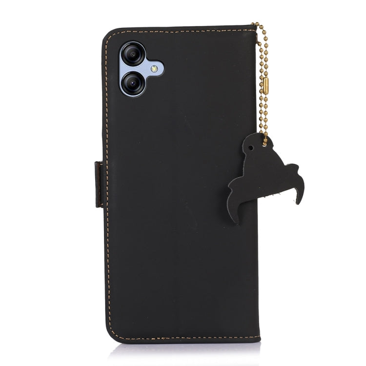 For Samsung Galaxy F14 5G Genuine Leather Magnetic RFID Leather Phone Case(Black) by buy2fix