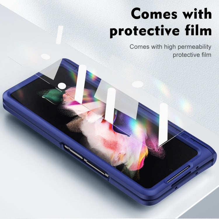 For Samsung Galaxy Z Fold3 5G integrated Shockproof Phone Case with Hinge(Blue) by buy2fix