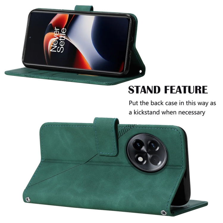 For OnePlus Ace 2 5G / 11R 5G Crossbody 3D Embossed Flip Leather Phone Case(Dark Green) - OnePlus Cases by buy2fix | Online Shopping UK | buy2fix