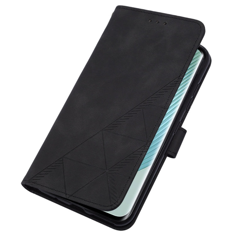 For Honor Magic5 Pro Crossbody 3D Embossed Flip Leather Phone Case(Black) - Honor Cases by buy2fix | Online Shopping UK | buy2fix