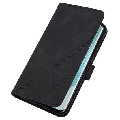 For Honor Magic5 Pro Crossbody 3D Embossed Flip Leather Phone Case(Black) - Honor Cases by buy2fix | Online Shopping UK | buy2fix