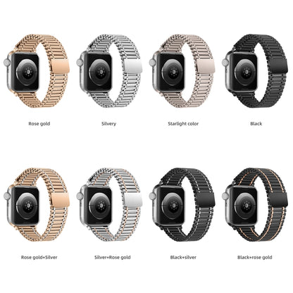 Chain Magnetic Stainless Steel Watch Band For Apple Watch Series 8&7 41mm / SE 2&6&SE&5&4 40mm / 3&2&1 38mm(Starlight Color) - Watch Bands by buy2fix | Online Shopping UK | buy2fix