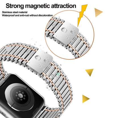Chain Magnetic Stainless Steel Watch Band For Apple Watch Series 8&7 41mm / SE 2&6&SE&5&4 40mm / 3&2&1 38mm(Starlight Color) - Watch Bands by buy2fix | Online Shopping UK | buy2fix