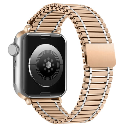 Chain Magnetic Stainless Steel Watch Band For Apple Watch Ultra 49mm / Series 8&7 45mm / SE 2&6&SE&5&4 44mm / 3&2&1 42mm(Rose Gold+Silver) - Watch Bands by buy2fix | Online Shopping UK | buy2fix