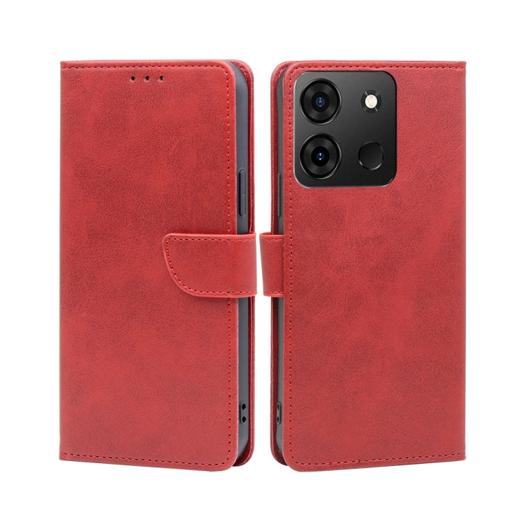 For Infinix Smart 7 Calf Texture Buckle Flip Leather Phone Case(Red) - Infinix Cases by buy2fix | Online Shopping UK | buy2fix
