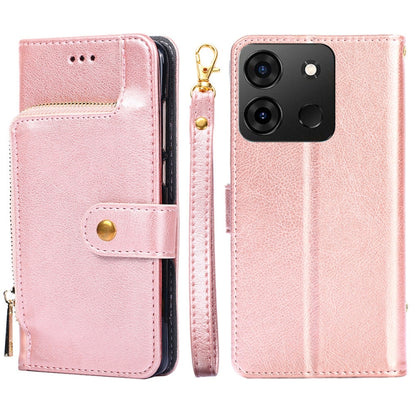 For Infinix Smart 7 Zipper Bag Leather Phone Case(Rose Gold) - Infinix Cases by buy2fix | Online Shopping UK | buy2fix