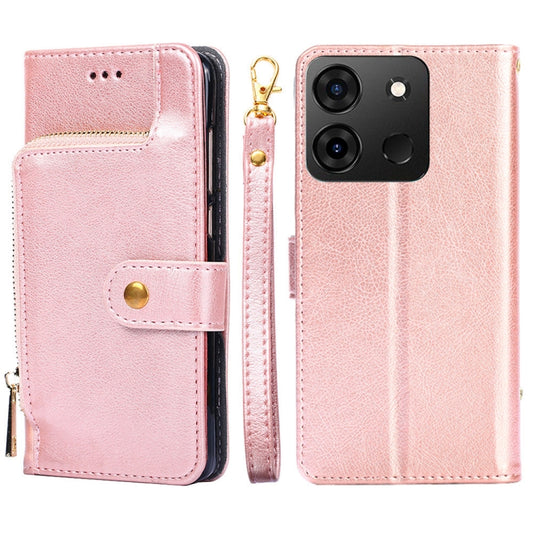 For Infinix Smart 7 Zipper Bag Leather Phone Case(Rose Gold) - Infinix Cases by buy2fix | Online Shopping UK | buy2fix