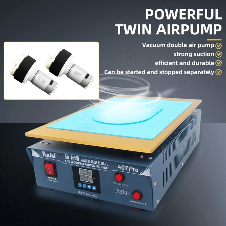 Kaisi 407 Pro 17 inch Dual Vacuum Pump LCD Screen Separator Machine(UK Plug) - Separation Equipment by Kaisi | Online Shopping UK | buy2fix