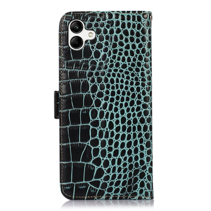 For Samsung Galaxy F14 5G Crocodile Top Layer Cowhide Leather Phone Case(Green) by buy2fix
