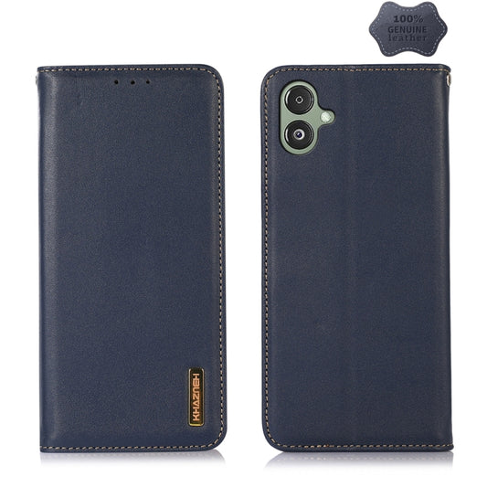 For Samsung Galaxy F14 5G KHAZNEH Nappa Top Layer Cowhide Leather Phone Case(Blue) by buy2fix
