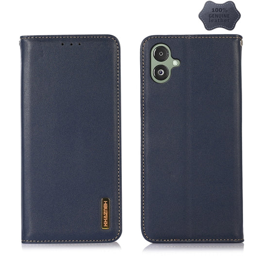 For Samsung Galaxy F14 5G KHAZNEH Nappa Top Layer Cowhide Leather Phone Case(Blue)