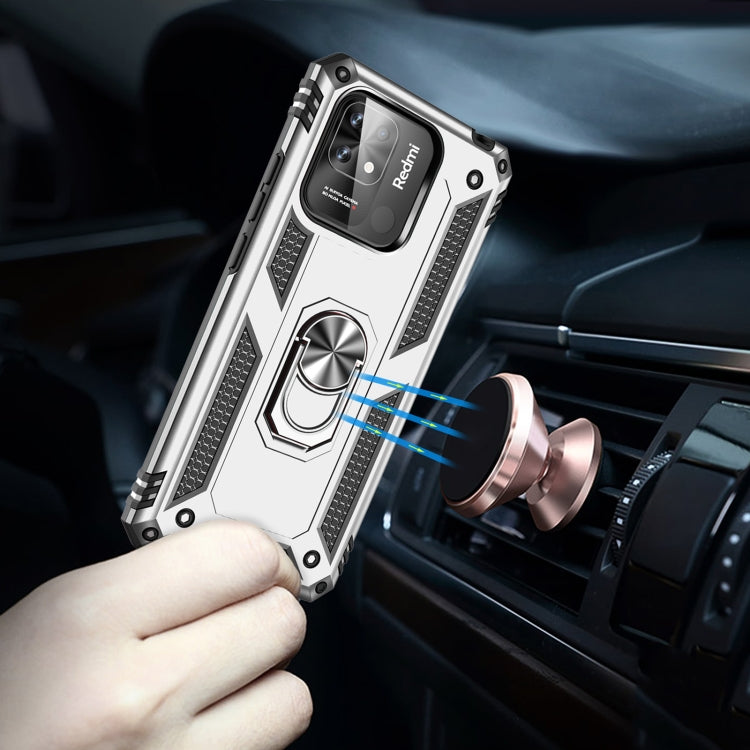 For Xiaomi Redmi 12C / 11A Shockproof TPU + PC Phone Case with Holder(Silver) by buy2fix