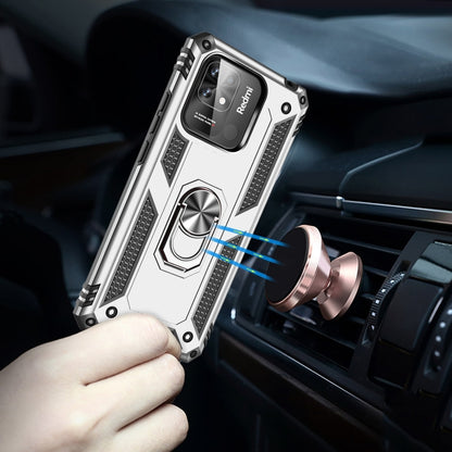 For Xiaomi Redmi 12C / 11A Shockproof TPU + PC Phone Case with Holder(Silver) by buy2fix