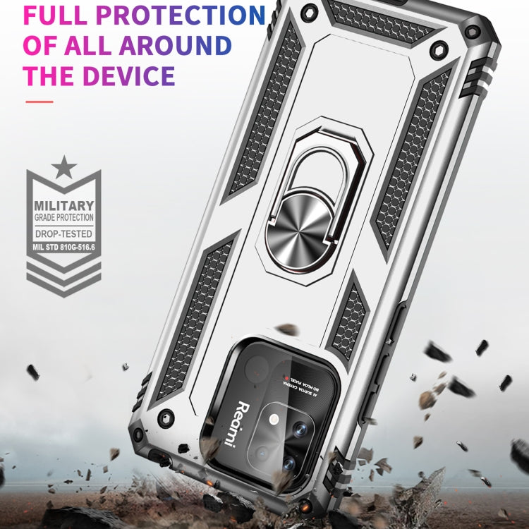 For Xiaomi Redmi 12C / 11A Shockproof TPU + PC Phone Case with Holder(Silver) by buy2fix