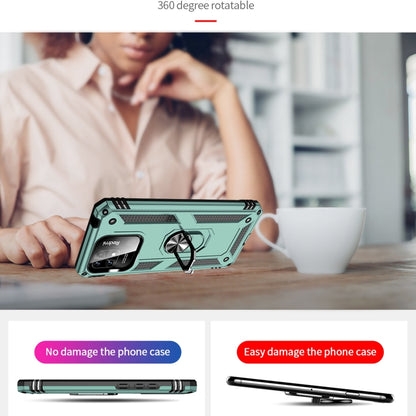 For Xiaomi Redmi 12C / 11A Shockproof TPU + PC Phone Case with Holder(Dark Green) by buy2fix